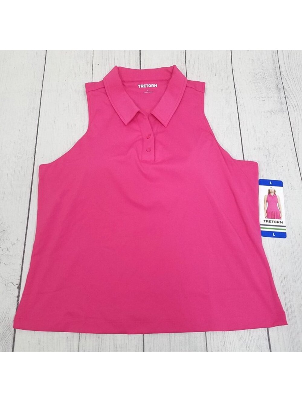 Tretorn Sleeveless Polo Tank with Built in Bra Womens Size Large